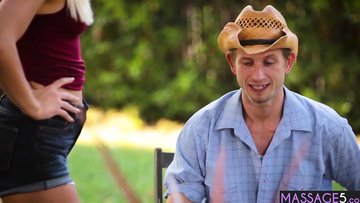 Amazing teen satisfied a naive friend after passion body massage