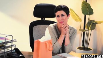 An obedient assistant Rebecca does everything for her boss