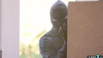 Busty blonde teen fisted and fucked in the ass by a masked intruder