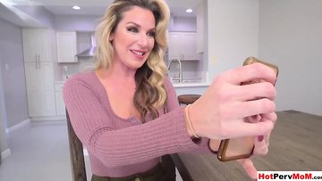 Horny dude takes advantage on his busty blonde MILF stepmother