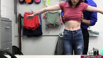 Busty teen thief is fucked by an officer
