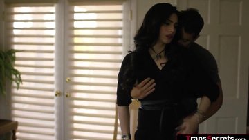 Shemale Ariel Demure is barebacked by ex