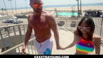 Jasmine Grey seduces SUBSTANTIAL rod with her kitty split open!