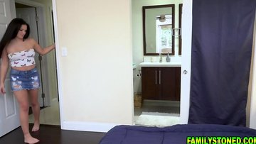 Sneaky stepsiblings screws wild inside the sleep-room while daddy is gone