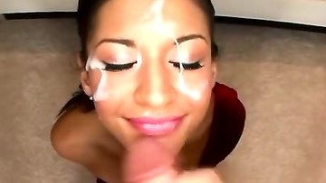 Sexy pornstars licking some sperm