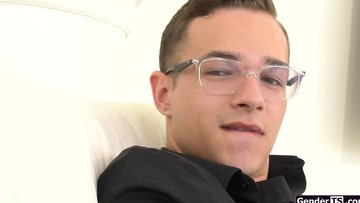 Petite boobs tranny Natalie Mars deepthroats and bareback anal