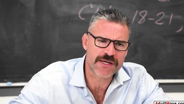 Teacher spanks facefucks and fucks his small bratty college