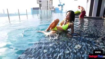 Gigantic melons homemade Thai MOMMY gf love with her gigantic cock partner