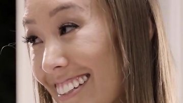 TS Ella Hollywood licks asian masseuse as tgirl bareback her