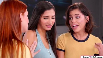 Teen bffs test lesbo love in a three way