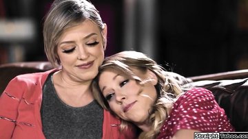 Husband makes two milfs screw in a three way