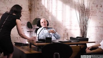 Stepfather makes stepson screw his assistant