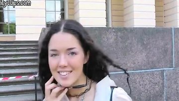 Teen sweetie having love in the park