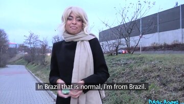 Blonde black makes extra money with her round butt