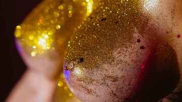 Glitter meets oil and tremendous boobies then a fatty penis