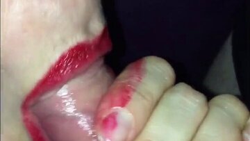 Submissive Stella worships my stick in BDSM CLOSE UP