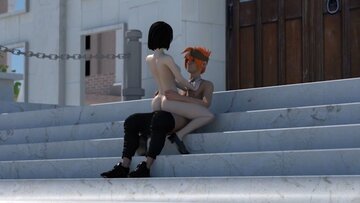 Hentai Students Outside Stairs Bang