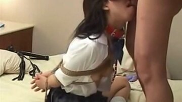 A meekly tied up Japanese stepdaughter