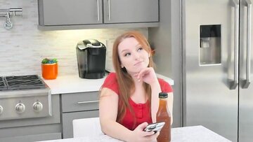 cougar and redhead teen threesome with stepfather