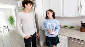 Skinny stepsis teen Veronica Church adores to share everything with stepbrother