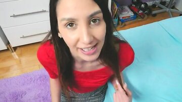 sweet stepsister teases and screws brother