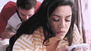 sexy teen shares girthy rod with stepmother