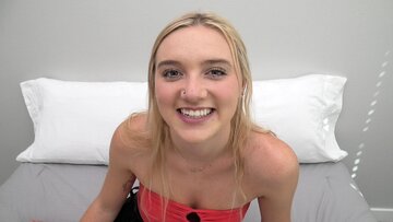 This blonde 18 yr aged newbie is making her first homemade porn