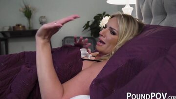 Hot blonde Rachael Cavalli CLOSE UP reverse cowgirl stick ramming