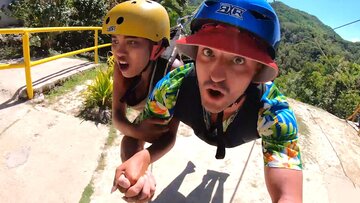Ziplining homemade couple made a passionate love film together once back home
