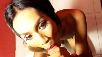 Wet Asian ladyboy prostitute gave a bj