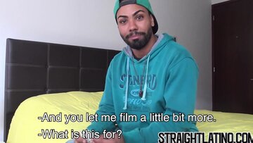 Straight Latino barebacked CLOSE UP and takes jizz in mo