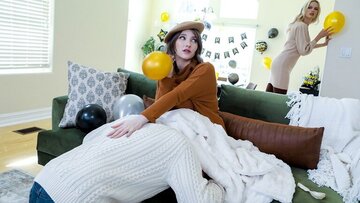 Stepfather rubs stepdaughters clit under blanket