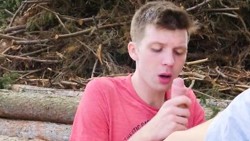 Skinny twink Adam Barnes feeds lusty Josh Cavalin hi