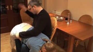 rough spanking of stepdaughter's chrubby butt