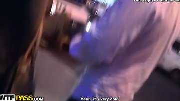 Hard outdoor fuck for a party girl