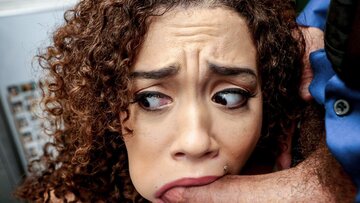 Desperate black teen thief screwed rough