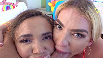 SWALLOWED Graycee and Naudi give filthy head