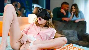 Stepdaughter fap under vr headset