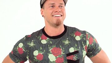 Muscular alpha man Brad striptease nude after an int