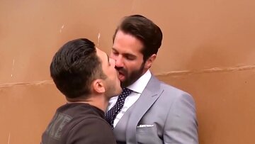 Outdoor banging with a guy wearing a classy suit