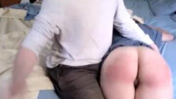 Belting my stepdaughter's booty brilliant red