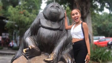 Homemade Asian Euro couple travels world