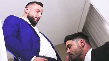 Suited Beau Butler sits face before getting pounde