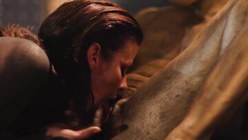 Ebony lesbians had a sloppy scissoring session with