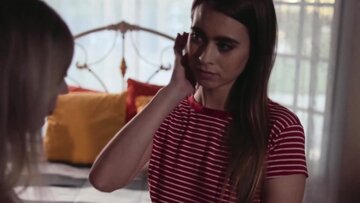 Brunette lesbian Jill Kassidy licked hairy twat i