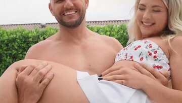 Skinny blonde Emma Bugg moans while dominant hung st