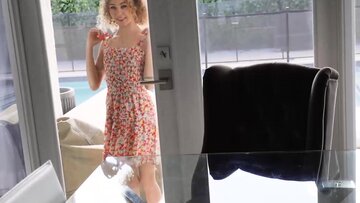 Super tiny teen Allie Addison seduces a large dic