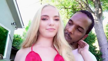 Tiny blonde Lana Sharpova interracial double pen