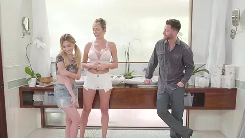 Mature Brett Rossi teaches girl about hard b