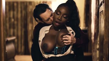 Forbidden interracial time with customer for cute